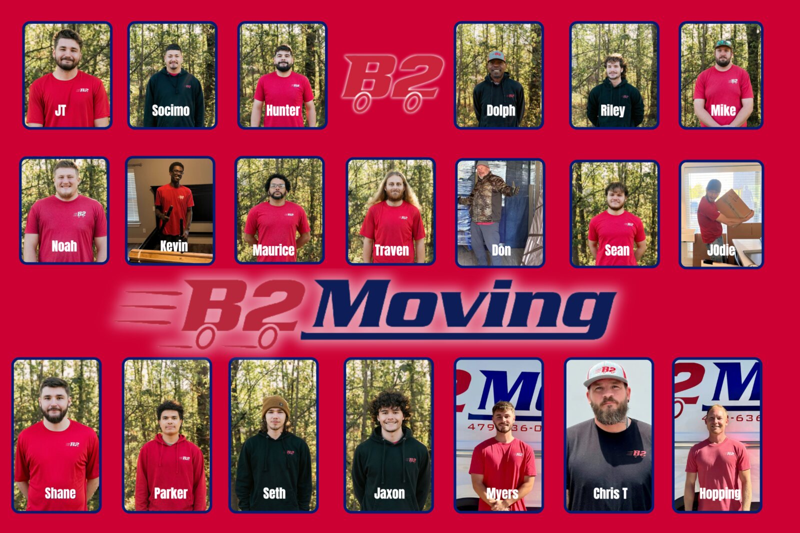B2 Moving front-line movers, drivers, and office leadership serving Northwest Arkansas