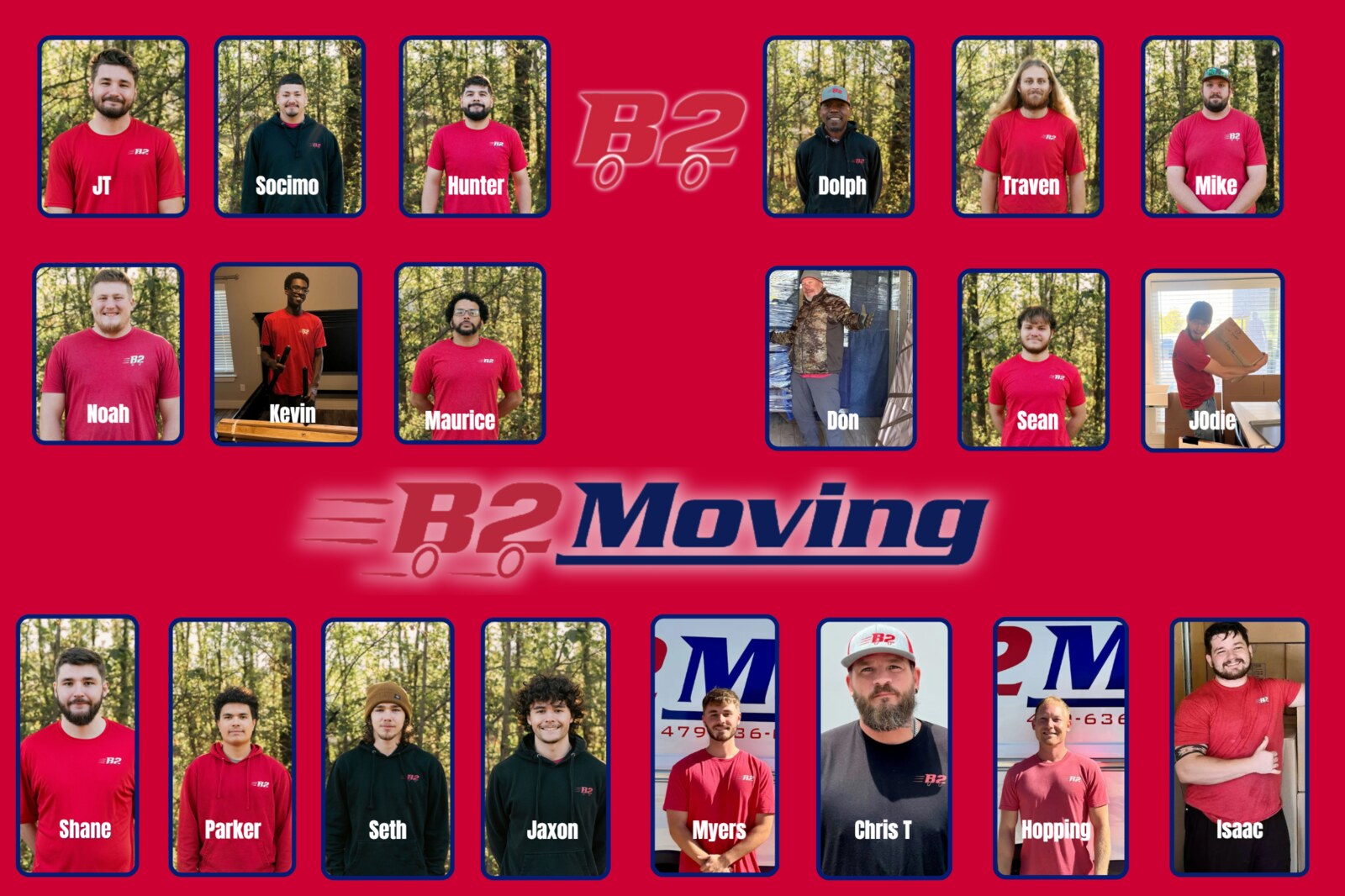 B2 Moving front-line movers, drivers, and office leadership serving Northwest Arkansas