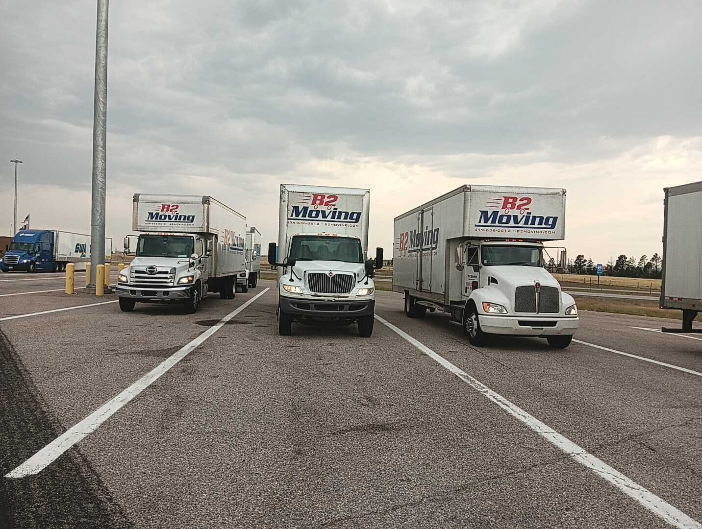 B2 Moving trucks near the Utah port of entry during a four-truck move from California to Northwest Arkansas