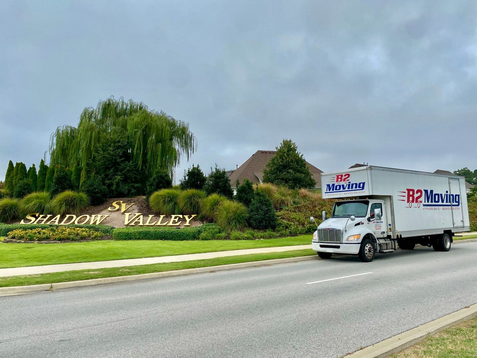 B2 Moving truck near the Shadow Valley entrance in Rogers, Arkansas